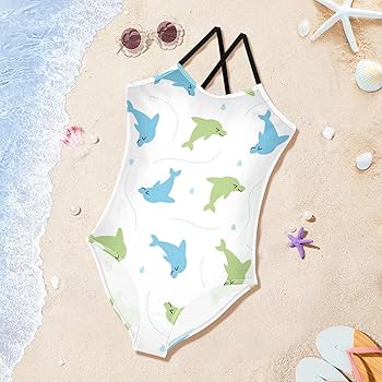 Amazon.com: susiyo Girls One Piece Swimsuits Happy Dolphins